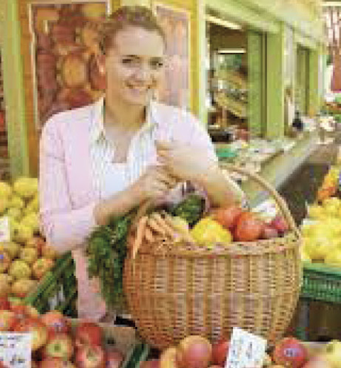 Foto: Frau auf einem Markt